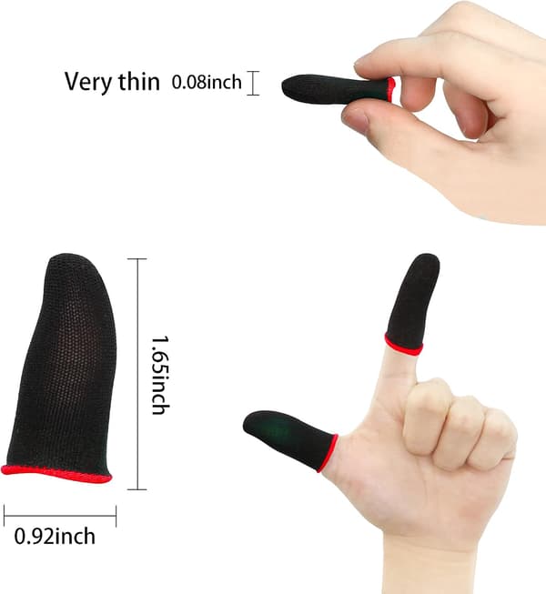 Gaming Finger Sleeves 8 stk. Touchscreen Finger Sleeve Anti-Sved