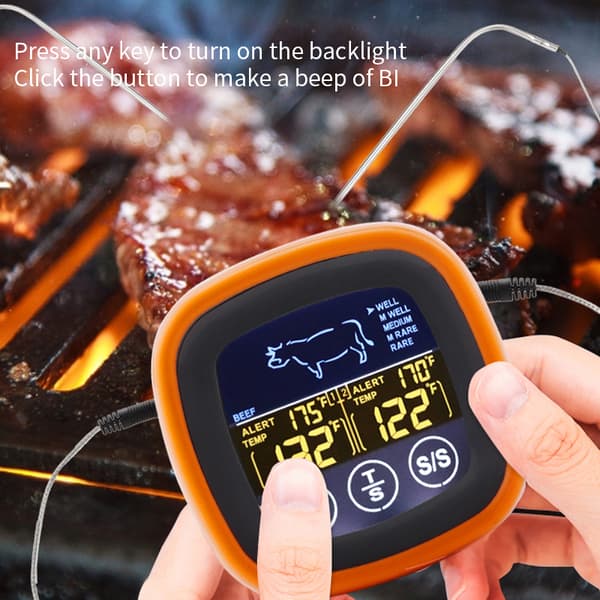 Dual Probe Digital Food Thermometer Touchscreen Meat Thermometer 150