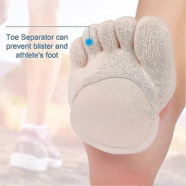 6 Pairs Toe Socks Invisible Socks Five Finger Half Socks Non-Slip