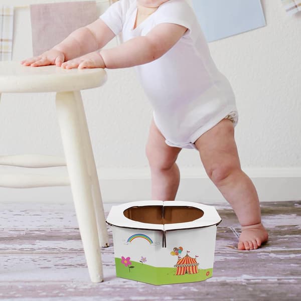 foldbart bærbart papirtoilet til babyer, 1 stk, hvid -