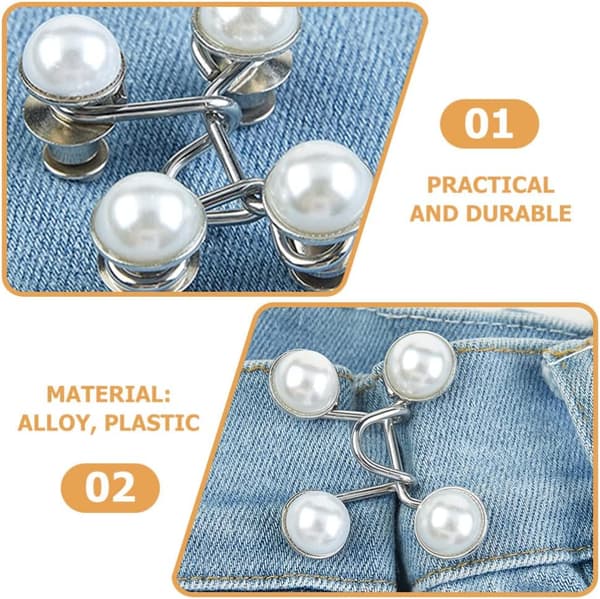 4 Pieces Pants Jeans Waist Extender Button Pin Adjustable W,ZQKLA