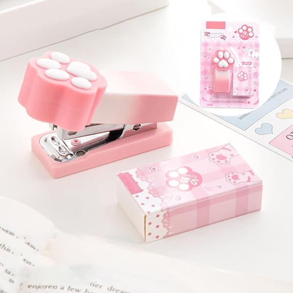 Mini notatbokapparat Katzenkralle for papirheftklammer rosa - Pink
