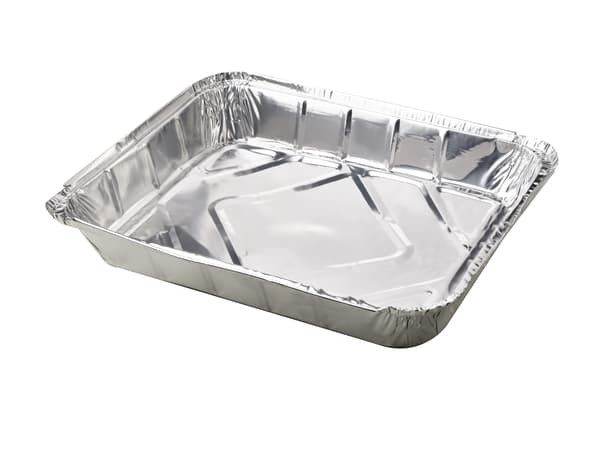 Engangsform Aluminium BASIC KITCHEN med låg 33x26x4,5cm Sølv 1 stk