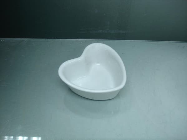 Mini Porcelænsskål - Hjerteformet Høj Kant - 12-pak Vit 1476