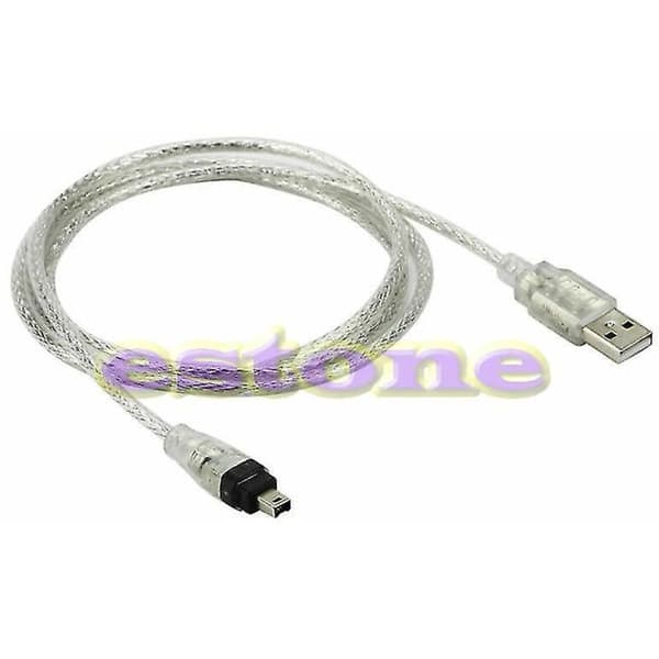 1,5 m ny USB til Firewire IEEE 1394 4-pinners Ilink-adapterkabel