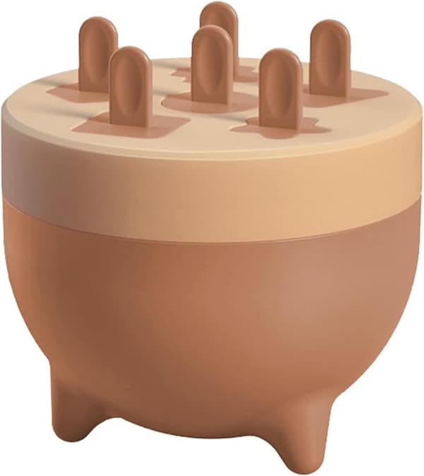 Isform til ispinde, BPA-fri isform til ispinde, 6-hullers plastform, genanvendelige DIY-isforme til fremstilling af ispinde, sorbeter (pink)