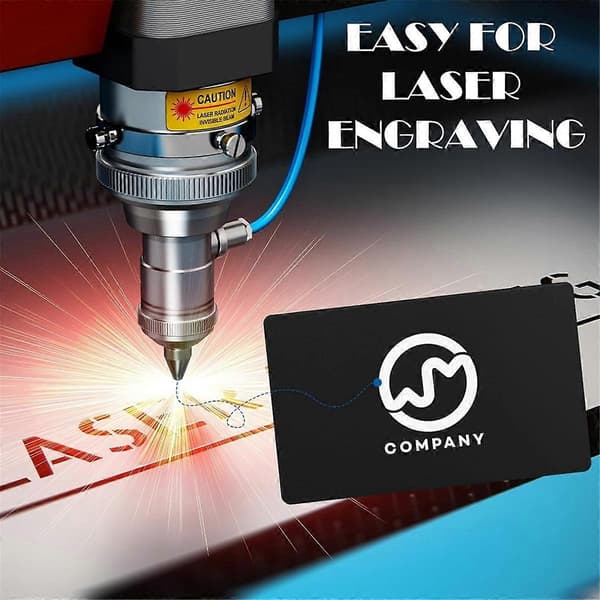 100 stk. metalgraveringsæmner aluminiumsplade lasergravering visitkort gravering DIY gavekort, blank sort