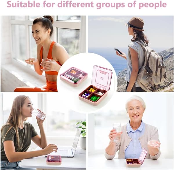 2 Pcs Portable Pill Box, Weekly Medicine Organizer, Pill Box DXGHC