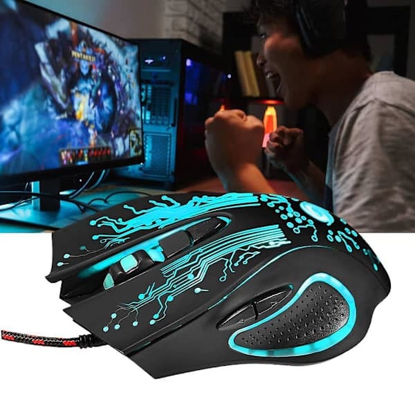 Gaming kablet mus 6 knapper LED baggrundsbelyst lys PC bærbar computer kvalitet