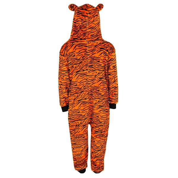 Barn Unisex Tiger Tryckt Loungewear Onesie - STØRRELSE: 9-10 År
