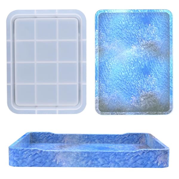 Rektangulær Bakke Epoxy Resin Form Fad Tallerken Silikoneform DIY