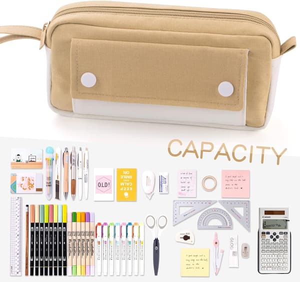 Pencil Case, Large Capacity Pen Pencil Case Durable Bag, Portable