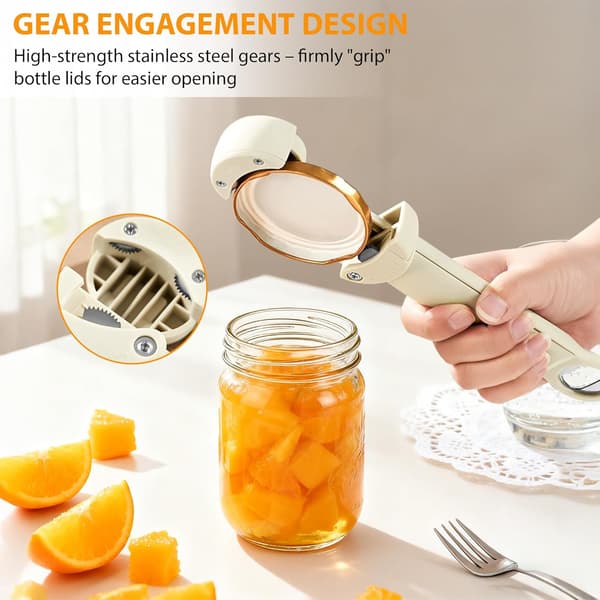 Retractable Bottle Opener - Adjustable Multifunctional Jar Lid Opener, Easy Grip, Non-Slip Kitchen Gadget, Suitable for People with Weaker Hand Strength