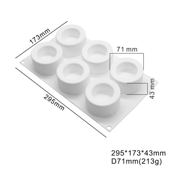 6 stk silikonformer for pudding, påske, lys, mousse og kake