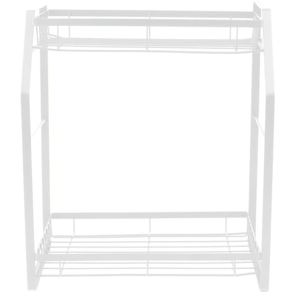 Spice Rack, 2-Tier Spice Rack Organizer for Countertop Stable Spice Rack Permanent Storage Rack for Spice Jars, White