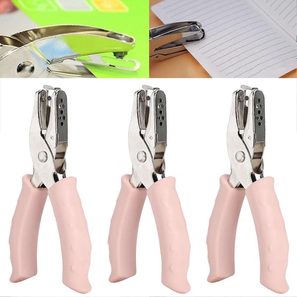 3 Pcs Manual Hole Punch 3mm Single Opening Handheld Ticket Paper Punching Tool Cutting Tool