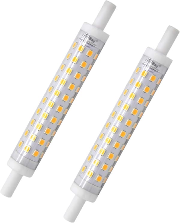 2-pack R7s LED-lampor, 118 mm, varmvitt, 3000K 230V AC
