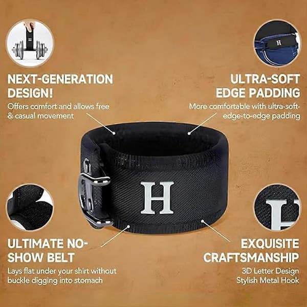 Usynligt taktisk elastisk bælte med metalkrog - Unisex spændeløst taljebælte til udendørs arbejde & EDC-udstyr Brun 1 stk. Brown 1pc