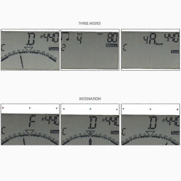 High Accuracy 3 in 1 Wind Instrument Tuner Large LCD Display Wind Instrument