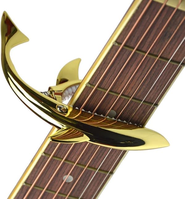 Zink-legering Gitarr Capo Haj Capo för Akustisk och Elektrisk Gitarr med Bra Grepp, Ingen Bandbrus och Hållbar (Guld)