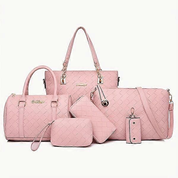 Solid color lace six-piece crossbody bag set, practical and durable