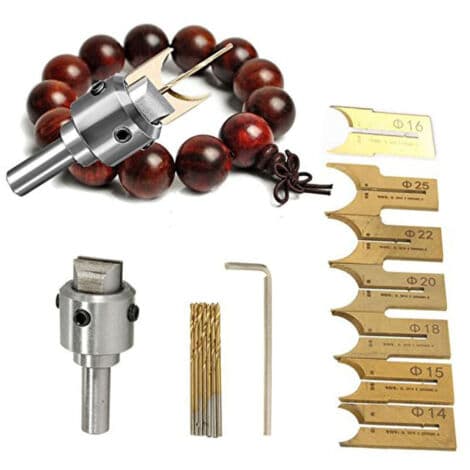 Bead Mill Woodworking Bead Maker Drill Bit Set Milling Cutter Set Small Portable High Hardness Alloy Steel Tool Kit 16 Pieces