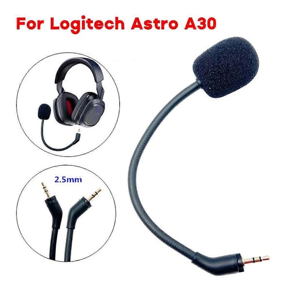 Gamingmikrofon til Astro A30 Headset Omnidirektionel 2,5 mm Jack Mikrofon Erstatning