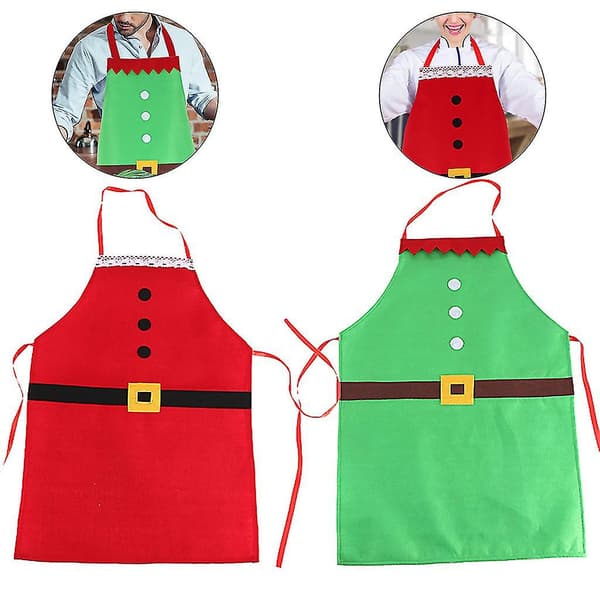 Juleforklæde til voksne, julemandsforklæde, nisseforklæde, justerbart til julefest, kok, madlavning, restaurant, rengøring, havearbejde