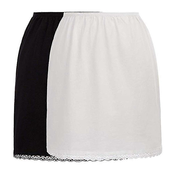 Elastisk Midje Blonde Underskjørt Halv Underskjørt Dame One-size Grå Grey