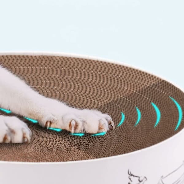 Cat Scratching Post, Round Corrugated Paper Scratching Post, Multifunctional High-Density Cat Scratching Board Recyclable Cardboard Scratch Pad, Cat S