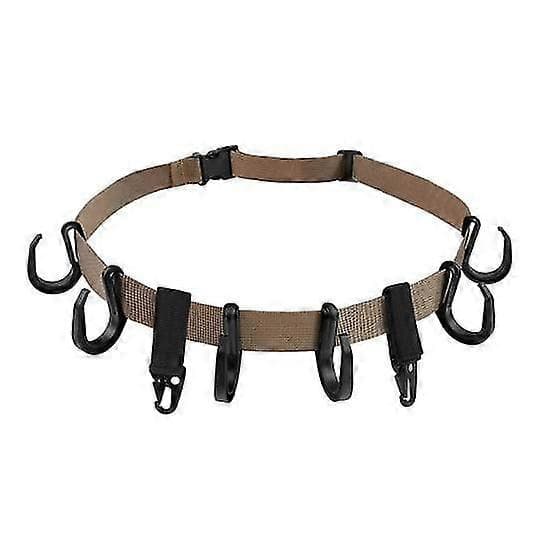 Tree Stand Strap with Multi-Hooks Strong Load-Bearing Quick Release Hunting Equipment Hanger Holder [DB] Khaki khaki