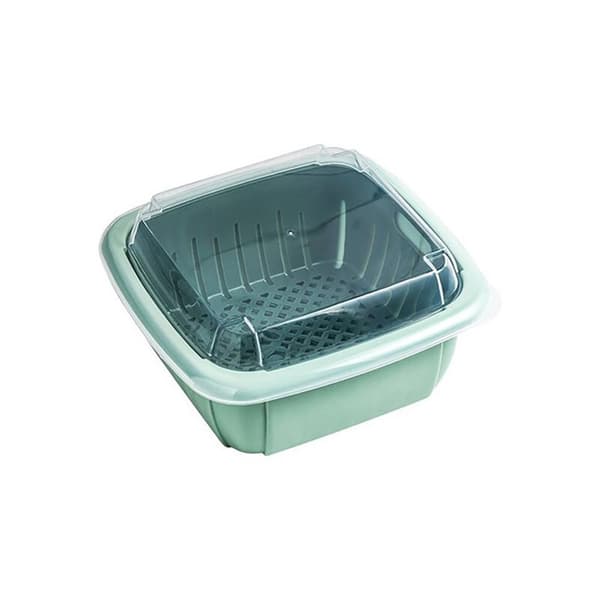 Kitchen Strainer with Lid Household Double-Layer Basket Multifunctional Fruit and Vegetable Storage Containers