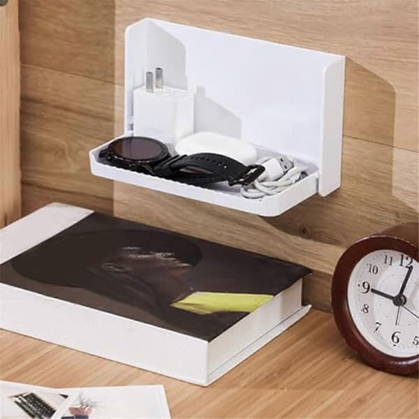 Small Floating Shelf for Wall, Foldable Bathroom Shelf Wall Mount, Bedside Shelf for Phone, Remote Control, Self-Adhesive Shelf, A_yux