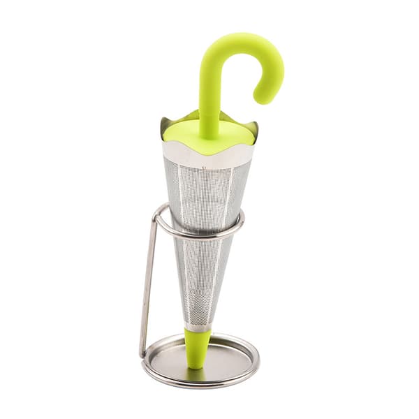 Paraply Te-si 1 Sød Paraplyformet Te-infuser Finmasket Rustfrit Stål Løsbladste Filter, Paraply Te-diffuser med Silikonelåg til