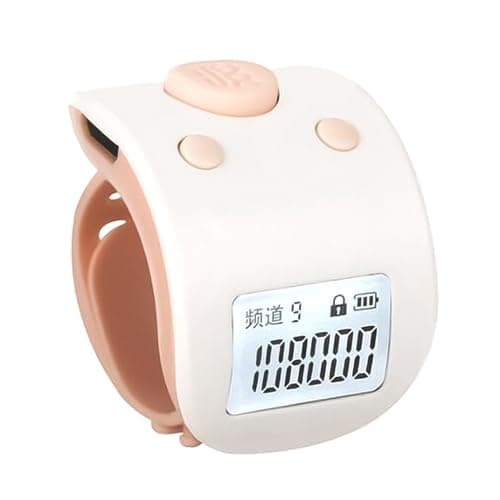 Räknare handpressavläsning elektronisk digital display fingerring räknepunktanordning (rosa) -