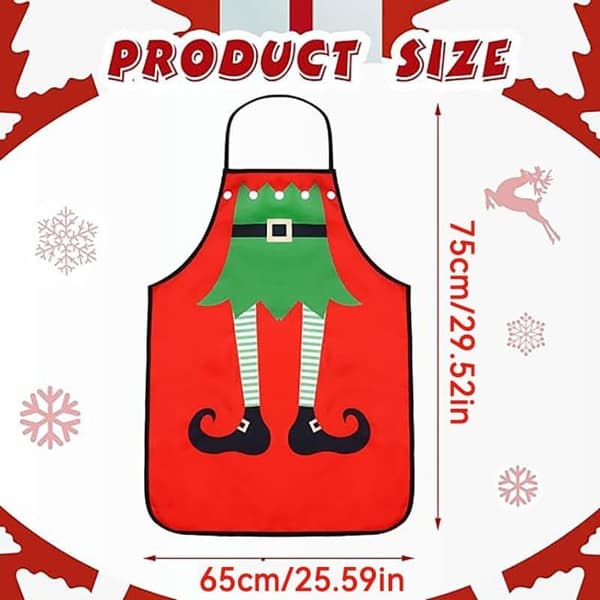 4-pack Christmas Apron Adjustable Kitchen Accessory BBQ Funny Apron for Women_OF