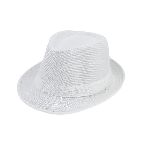 En hvit universell hatt for menn og kvinner (ca. 58 cm) for voksne