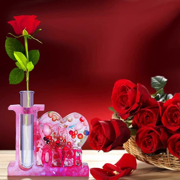 Kærlighedshjerte Blomstervase Hydroponisk Planteformering Station Epoxyharpiksform Dekoration Silikone Mo