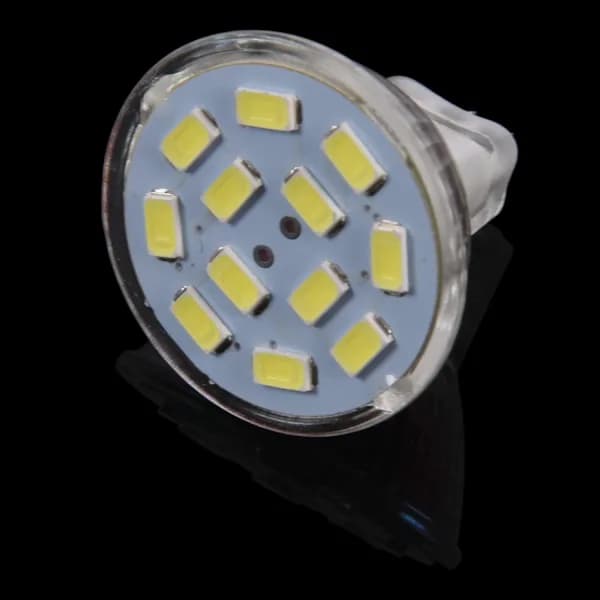 6W GU4(MR11) LED-spot MR11 12 SMD 5730 570 DC 12V, Hvit