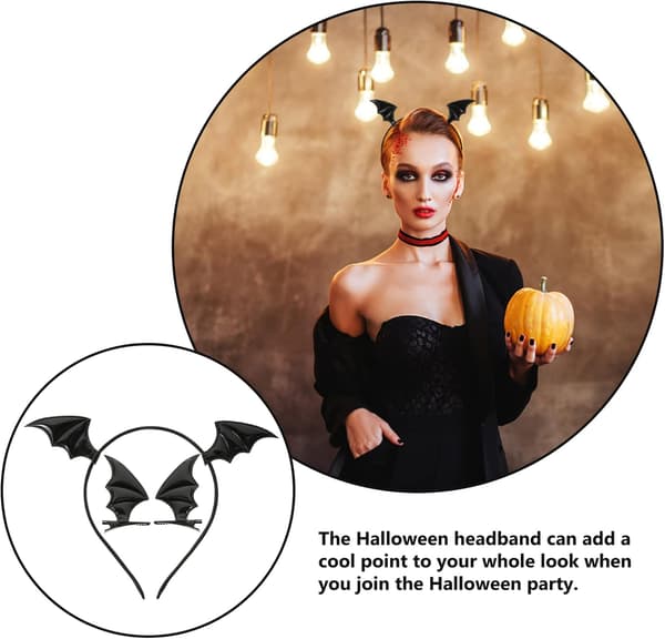 1 sæt søde flagermus til Halloween, børns hårklemmer, Halloween rollespilsfest (sort) Black