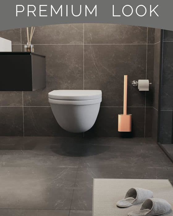 Silikone toiletbørstesæt til badeværelset, børster og toiletholder, bløde og fleksible børster (pink)