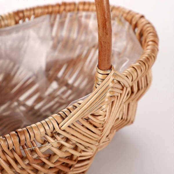 Wicker Flower Storage Basket High Quality Handle Storage Beige Hand-woven S S