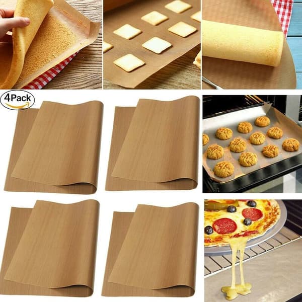 Ekstra stort permanent bakepapir (sett med 4) for grilling og baking - 40x60 cm, kan klippes til ønsket størrelse - Ark