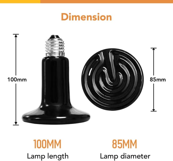 150W 2-pak Keramisk Varmelampe til Reptiler