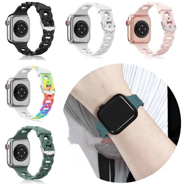 Blødt urrem SORT TIL 42/44/45/49MM TIL sort Til 42/44/45/49mm-Til 42/44/45/49mm