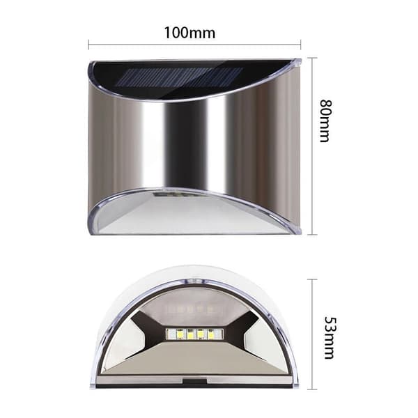 2-pakning Solar LED Vegglamper, Vanntett Utendørs Solcellelampe for Hage, Terrasse, Gård
