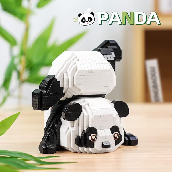 Mini rakennuspalikat eläinsettilaukut, 1325 kpl Micro Mini Panda
