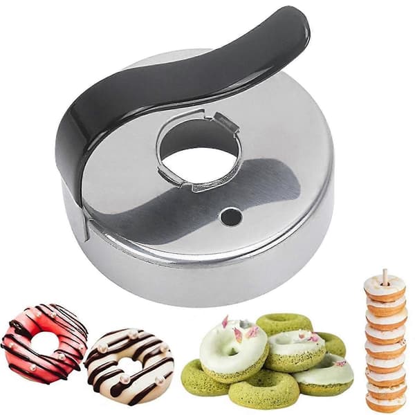 Donut mold with handle, stainless steel, fondant, cookie cutter, muffin mold, baking tools, kitchen utensils