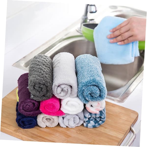 10-pack dishcloths microfiber kitchen towels oil-repellent non-slip for kitchenware glass