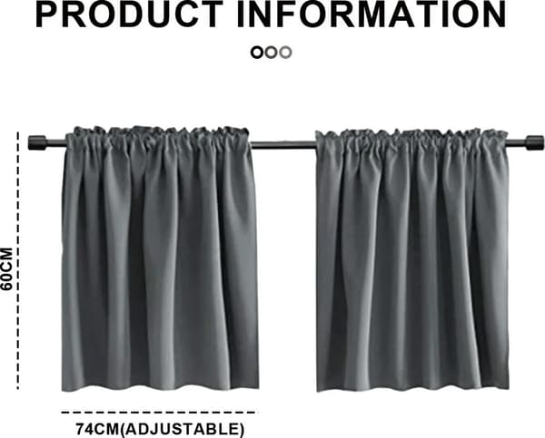 Blackout Curtains, Noise Reducing Modern Kitchen Curtains, Short Curtains for Small Windows, (29.13\"W x 23.62\"H)